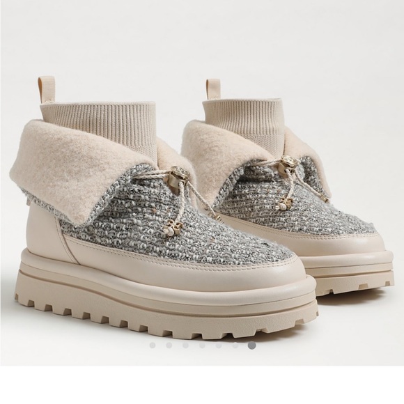 Sam Edelman Gray and Cream Ankle Boots - Picture 2 of 12